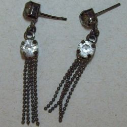 brinco de estamparia banho grafite bolinha 4 fileiras 50x7mm com strass pino e tarraxa. 1 Par